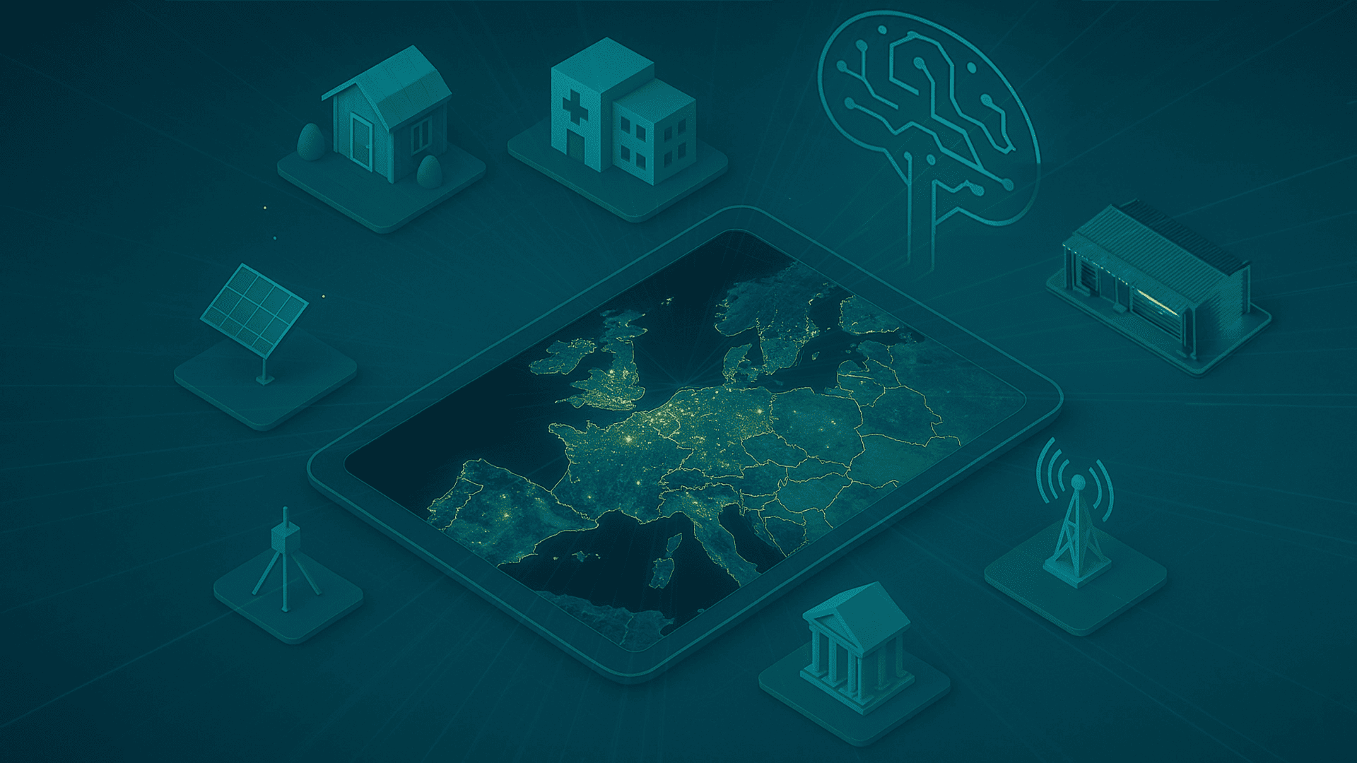 Satellite dish at sunset